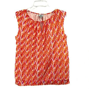 Worthington Women's M Multicolor Kaleidoscope Tank Top Round Neck Sleeveless